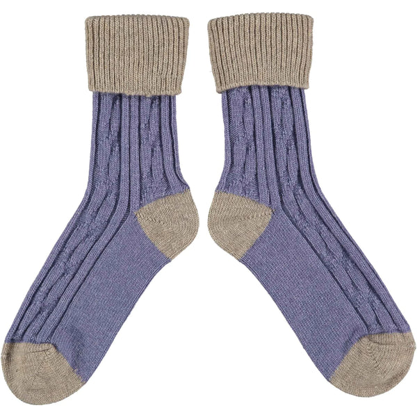 Lavender/mushroom Women's Cashmere Socks