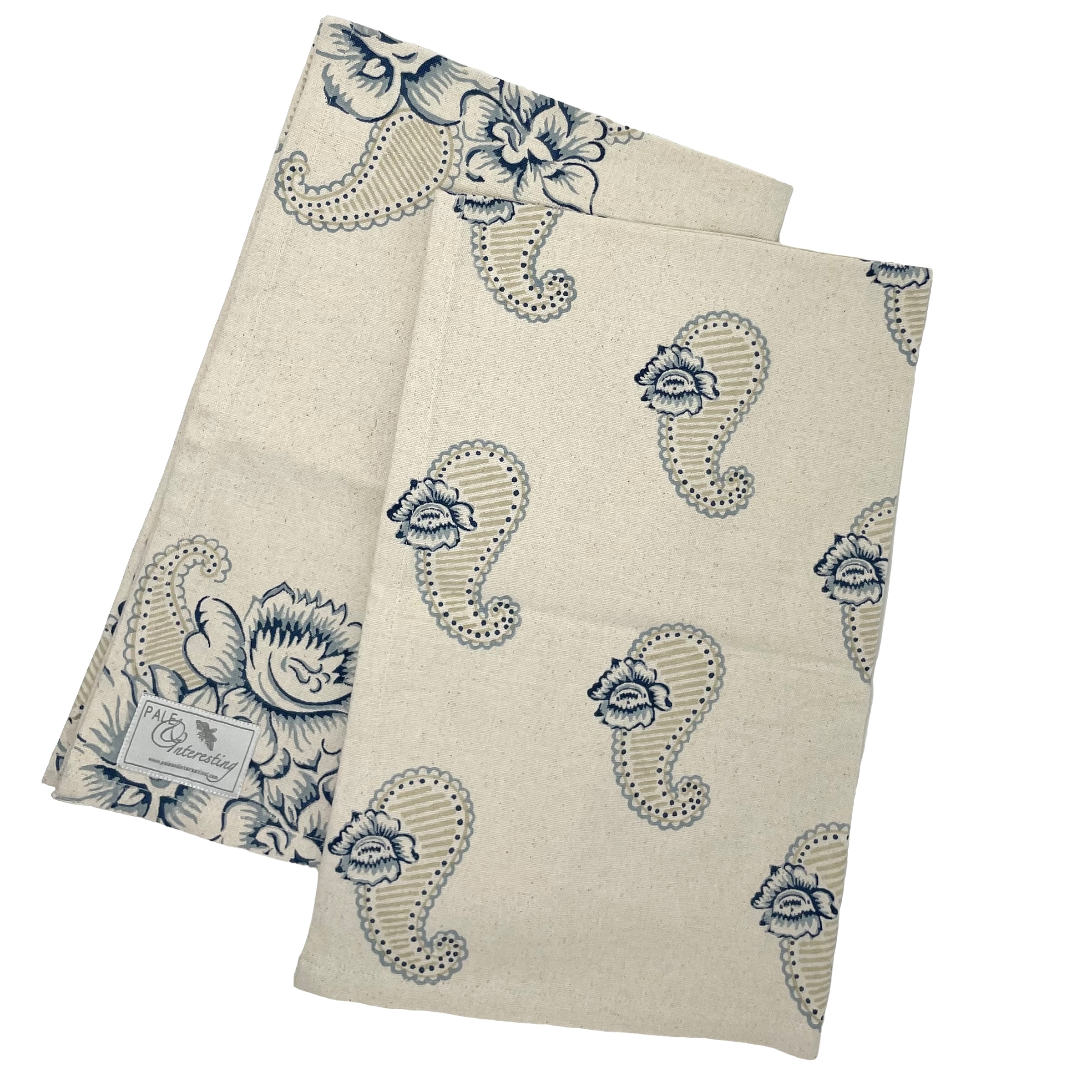 Pale & Interesting Roses and Paisley  Set of Two Teatowels
