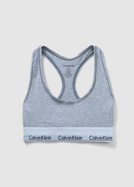 Heather Grey Cotton Modern Racerback Bralette