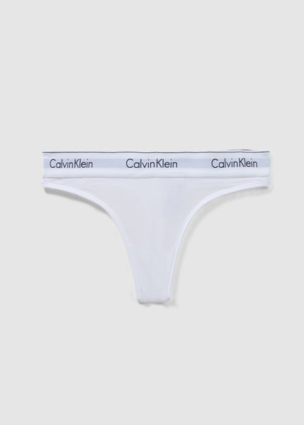 White Cotton Modern Mid Rise Thong