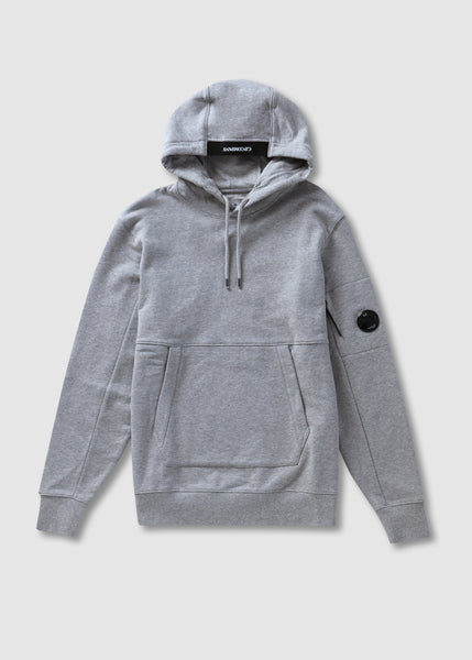 Grey Melange Diagonal Raised Fleece Mens Hoodie