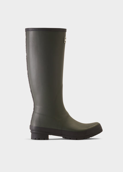 Olive Womens Abbey Tall Wellington Boot With Outsole