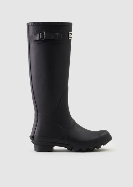 Black Womens Bede Tall Wellington Boot With Adjustable Strap