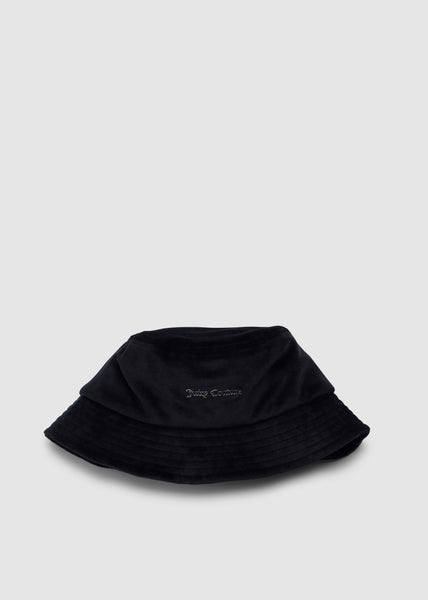 Black Womens Ellie Velour Bucket Hat