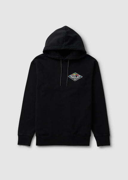 Black Mens Mountain Pullover Hoodie