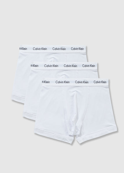 Pack of 3 White Mens Trunks Underwear