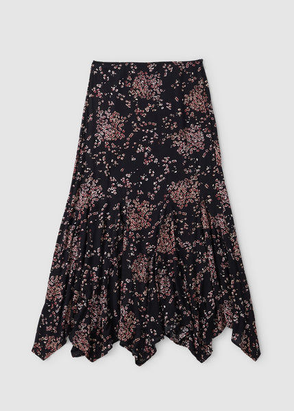 Black Combo Backseat Glamour Maxi Skirt