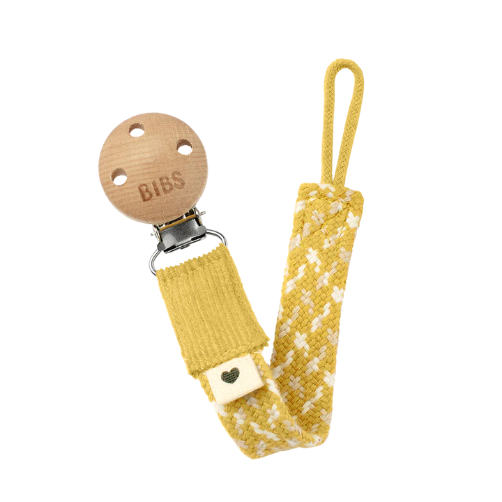 Pacifier Holder - Mustard And Ivory