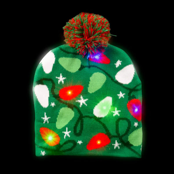 La Luna Bella Christmas Bulb Light-up Beanie Hat