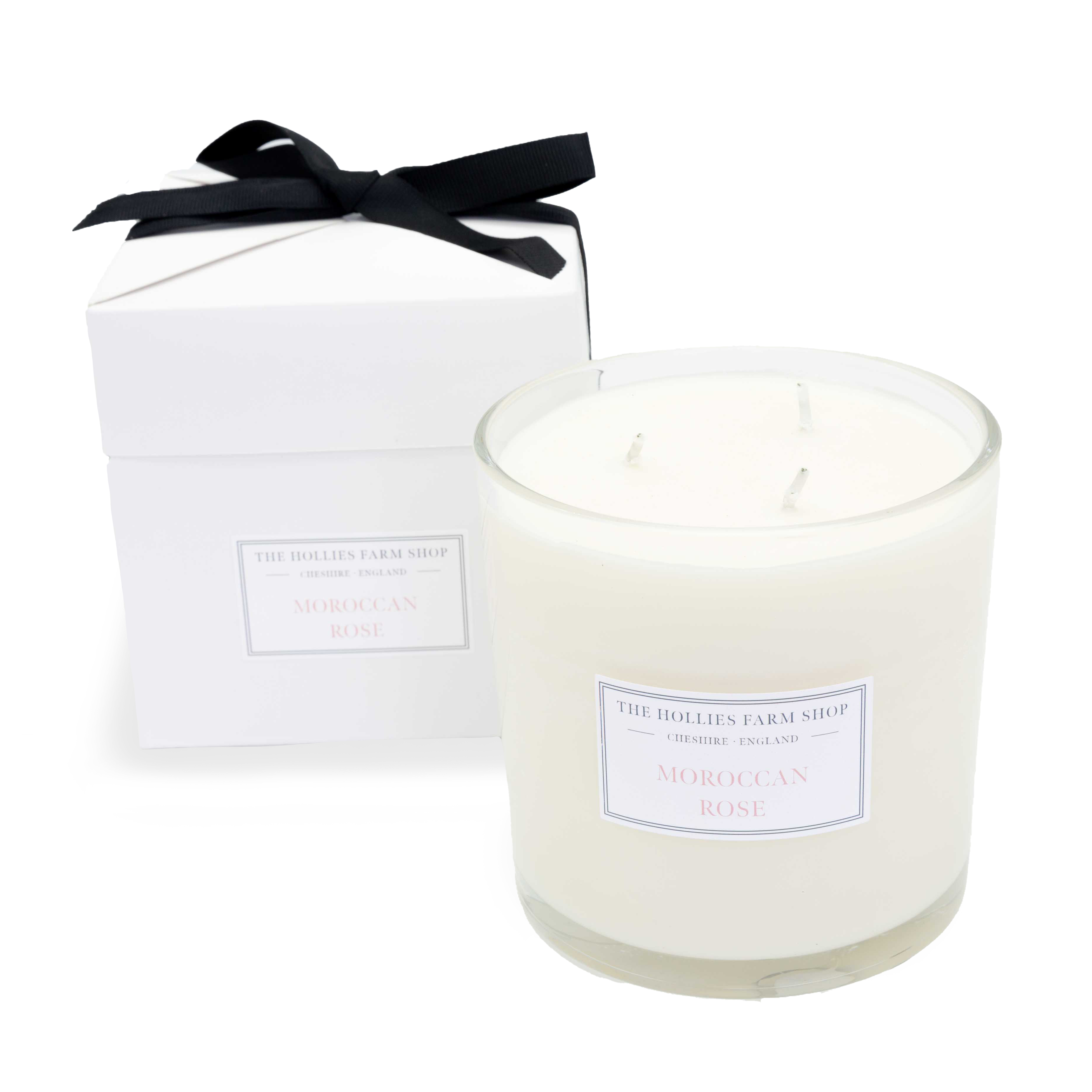 The Hollies Farm Shop 3 Wick Candle | Moroccan Rose