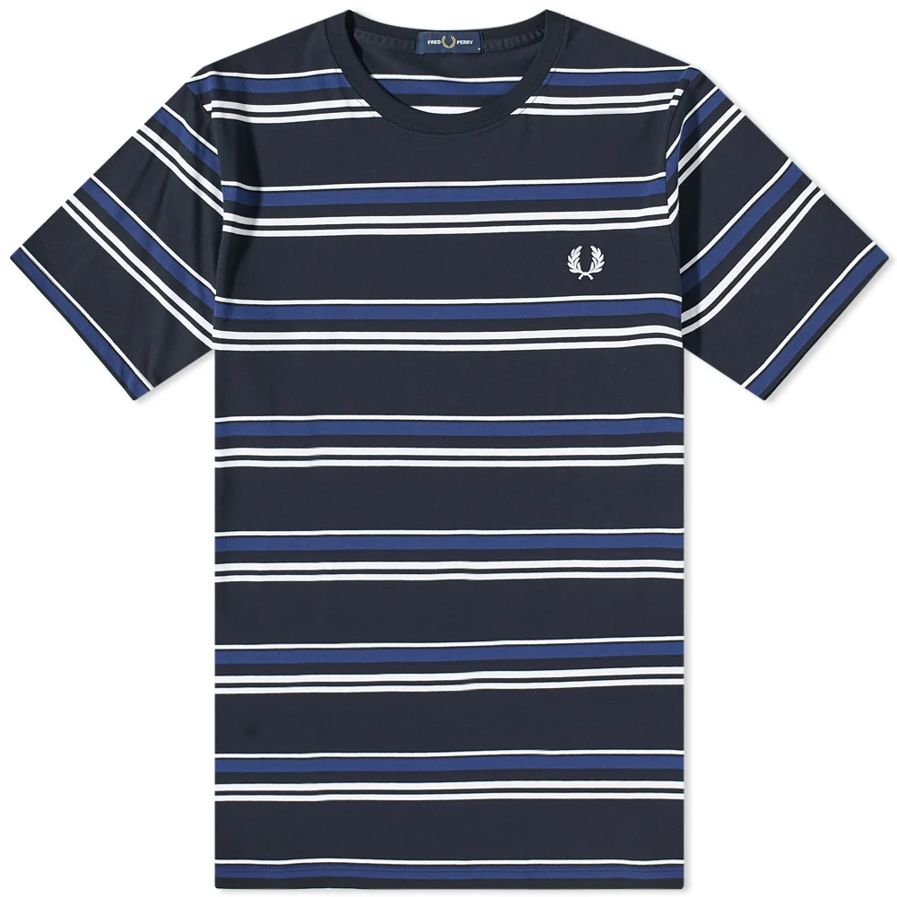 Fred Perry Fred Perry Fine Stripe Tee Navy