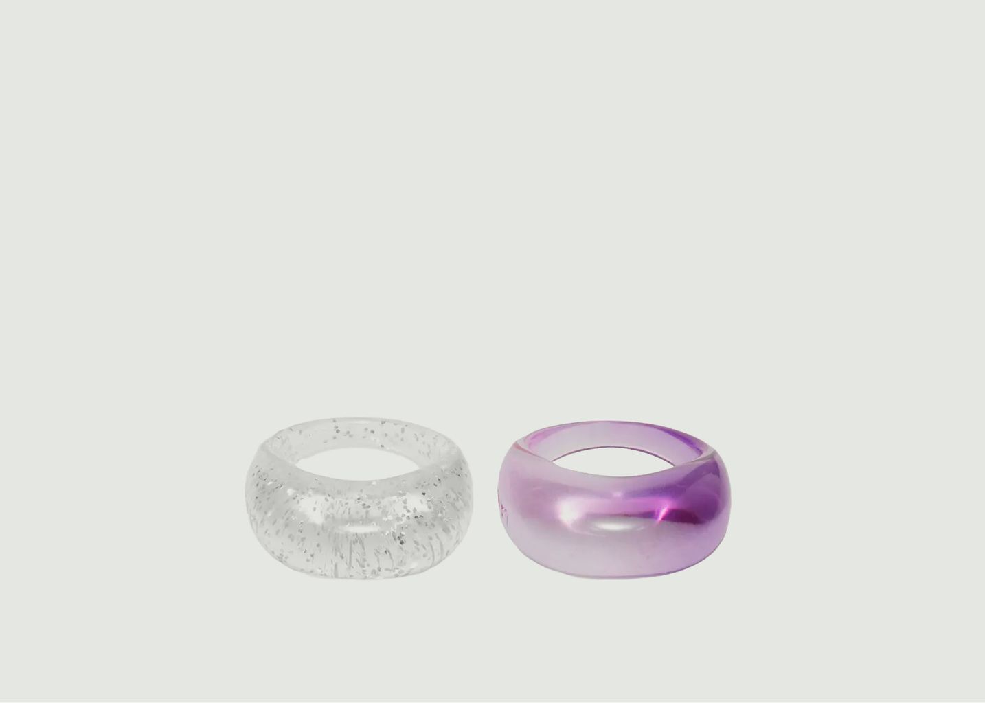 Duo Of Plastic Rings Bat Violet