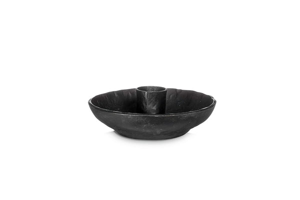 Samar Iron Candle Holder In Antique Black By