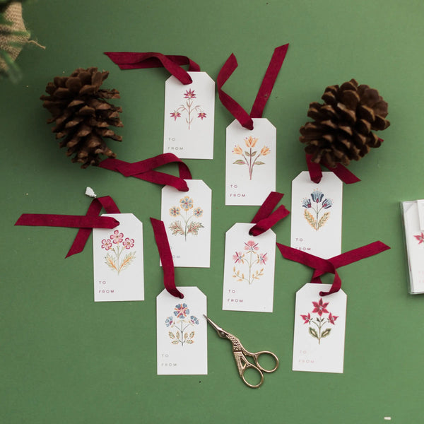 The Illustrated Life Block Print Gift Tags - Set Of 8