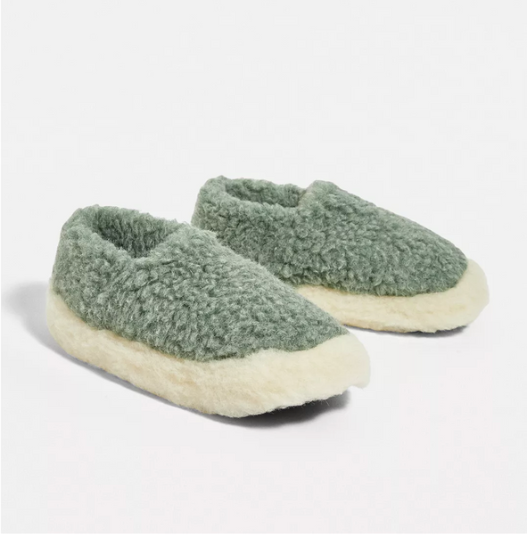 Yoko Wool Siberian Slippers Green