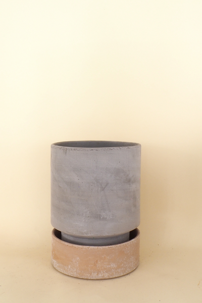 Gray Raw / Pink Saucer (Raw) Hoff Jar Large