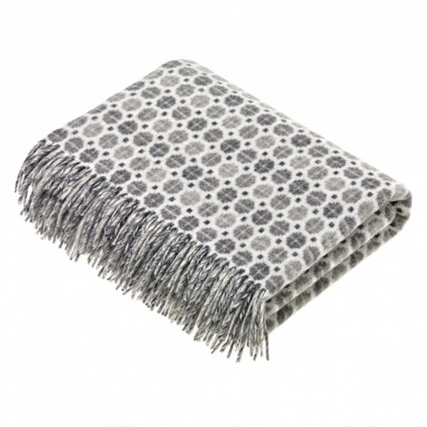 - Luxury Merino Wool Throw - Geometric Milan Grey