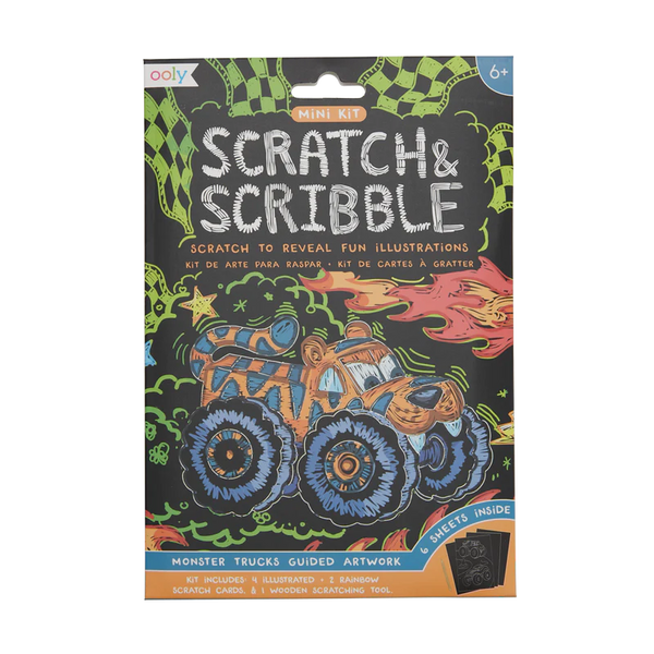 Ooly Monster Truck Mini Scratch And Scribble Art Kit