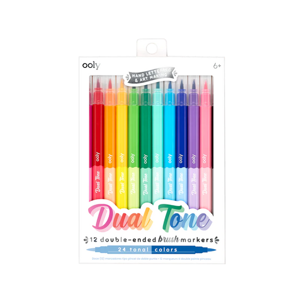 Ooly Dual Tone Double Ended Brush Marker - Set Of 12/24 Colors