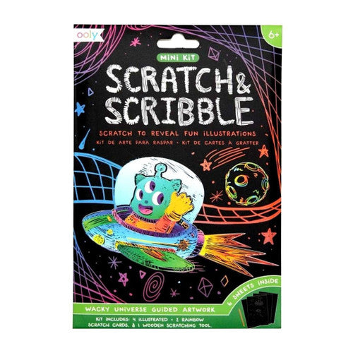 Ooly Mini Scratch & Scribble Art Kit - Wacky Universe