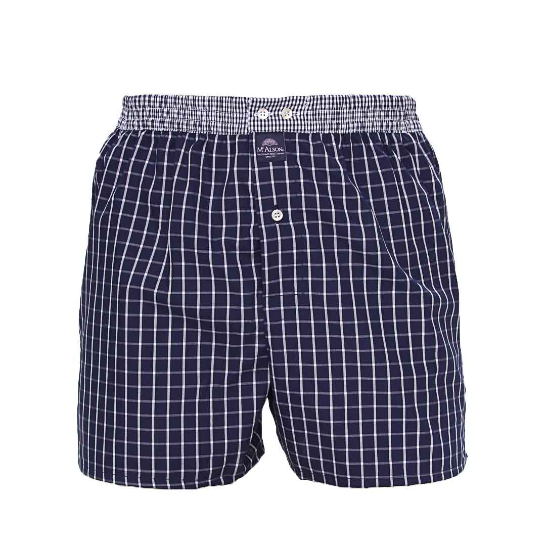 Blue Check Slipped Boxers M0220