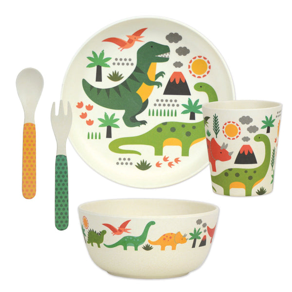 Petite Collage  Dinosaurs Eco Friendly Bamboo Dinner Set