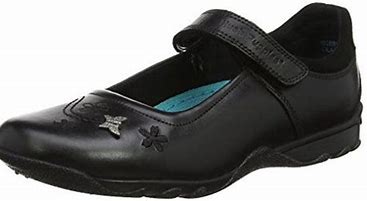 Hush Puppies Clare Leather School Shoes (black)