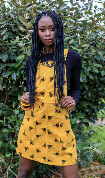 Gold Bee Cord Pinafore