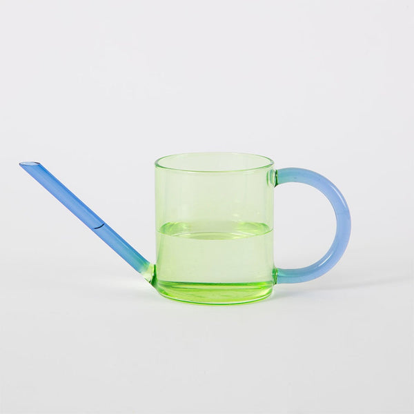 Glass Watering Can Green/blue