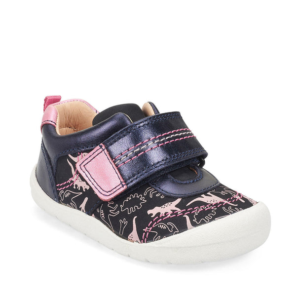Start-rite Footprint Leather Shoes (pink Dino)