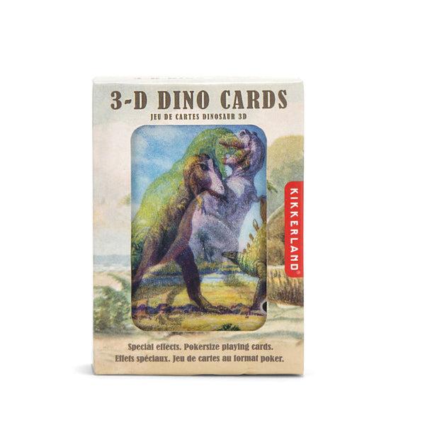 Kikkerland Design Playing Cards 3d Dinosaurs