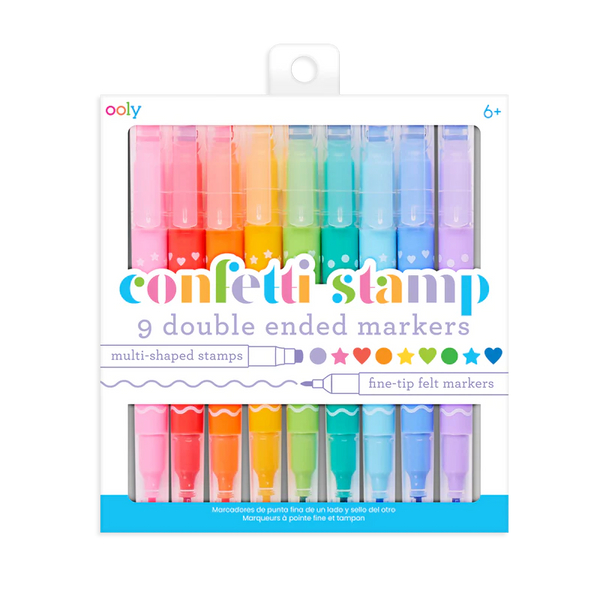 Ooly Confetti Stamp Double-ended Markers - Set Of 9