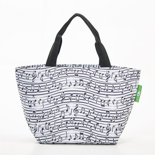 Eco chic Insulated Lunch Bag White Music