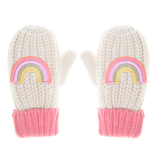 Knitted Mittens Disco Rainbow