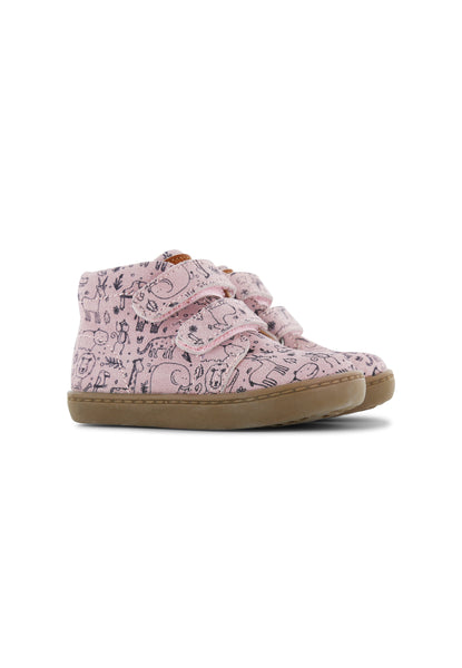 Flex Leather Ankle Boots (pink Print)