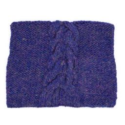 Square Beanie Cable Heather Blue