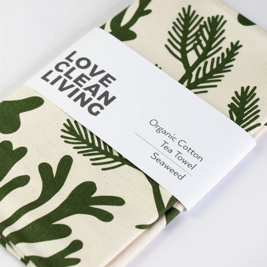 Tea Towel Seaweed Olive