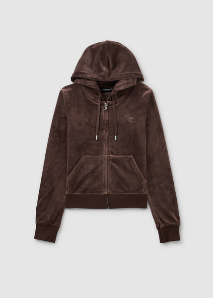 Women's Robertson Classic Zip Up Hoodie In Bitter Chocolate