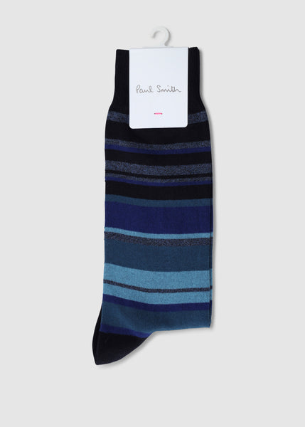 Men's Amin Stripe Sock Pack In Blue