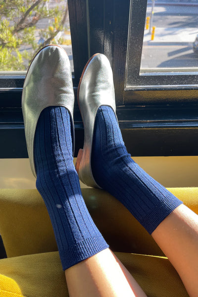 Her Sapphire Glitter Socks