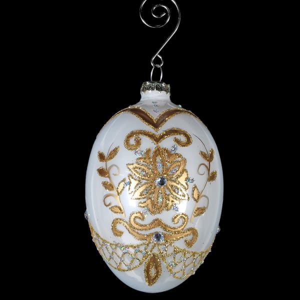 Or & Wonder Collection White & Gold Egg Decoration
