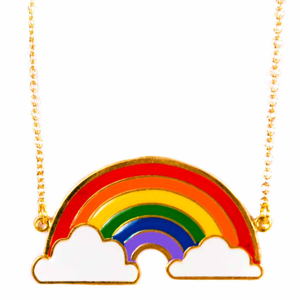 Acorn & Will Enamel Necklace Rainbow