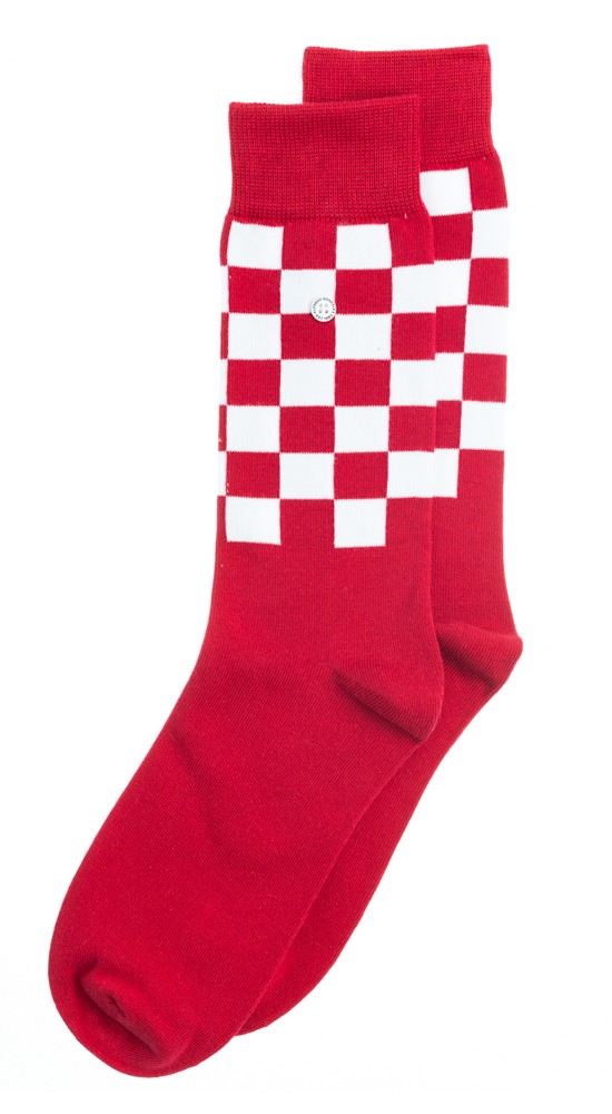 Red checkered socks