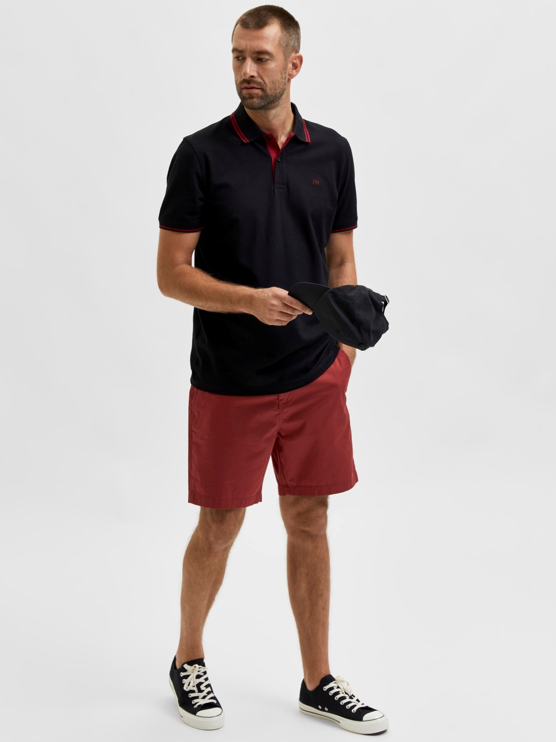 Selected Homme Short Chino Rouge Brique
