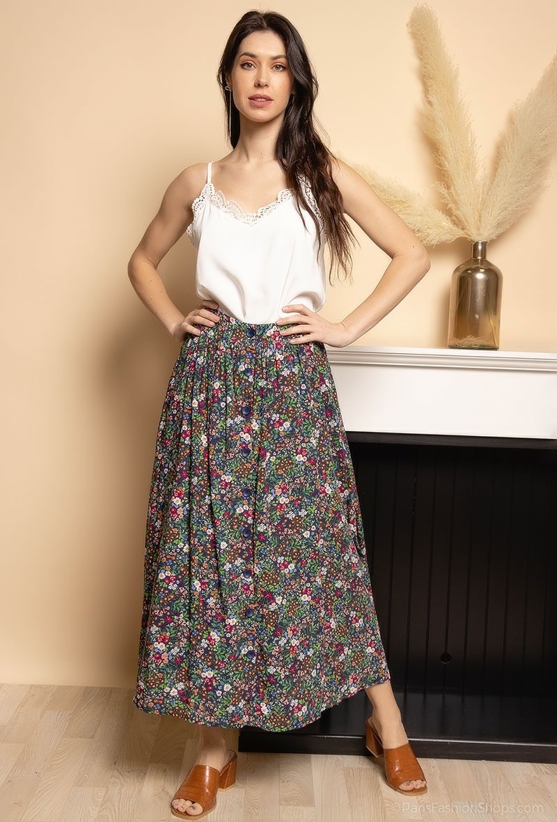 Long flower skirt