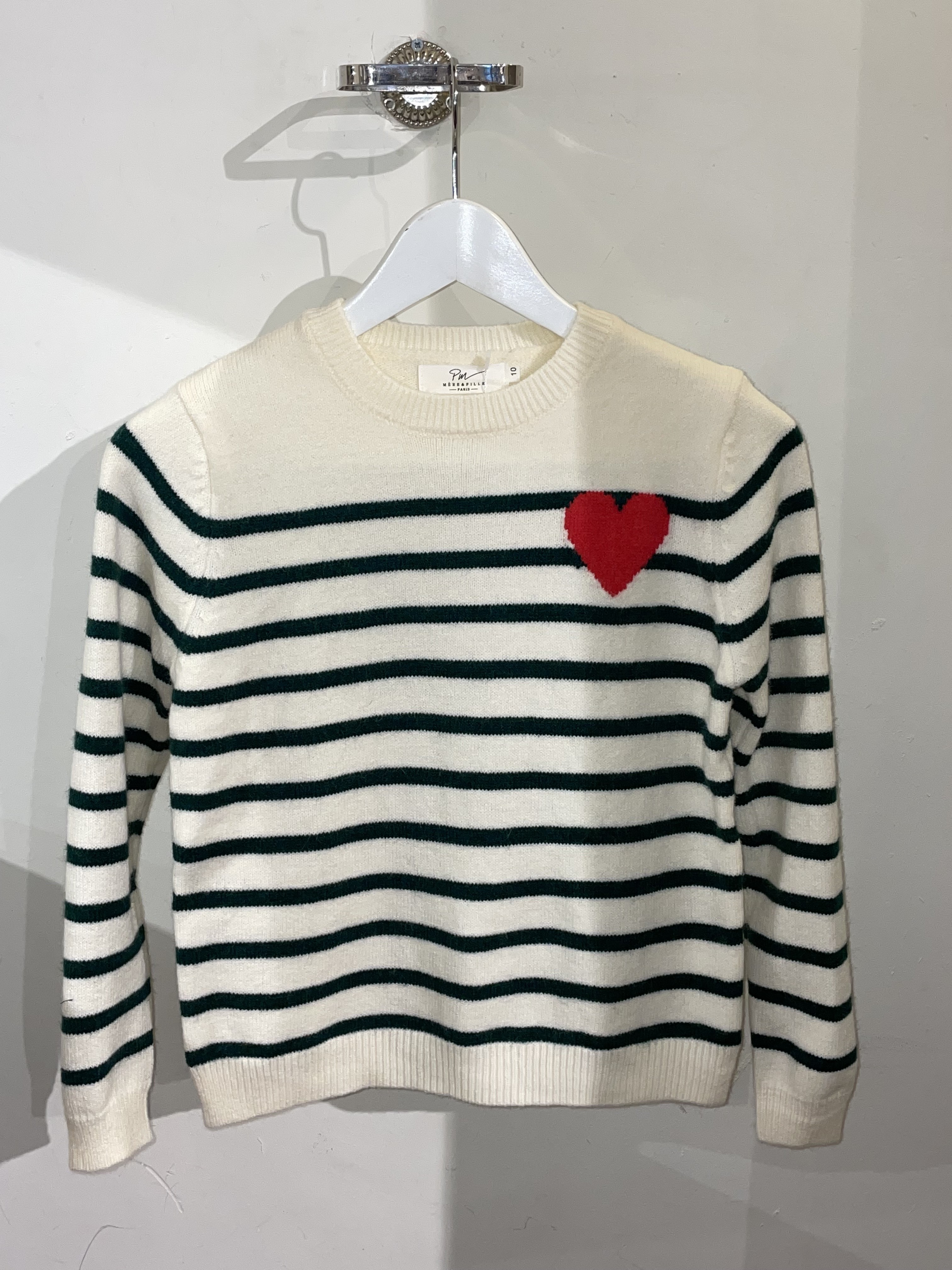 Green scratch ecru child sweater