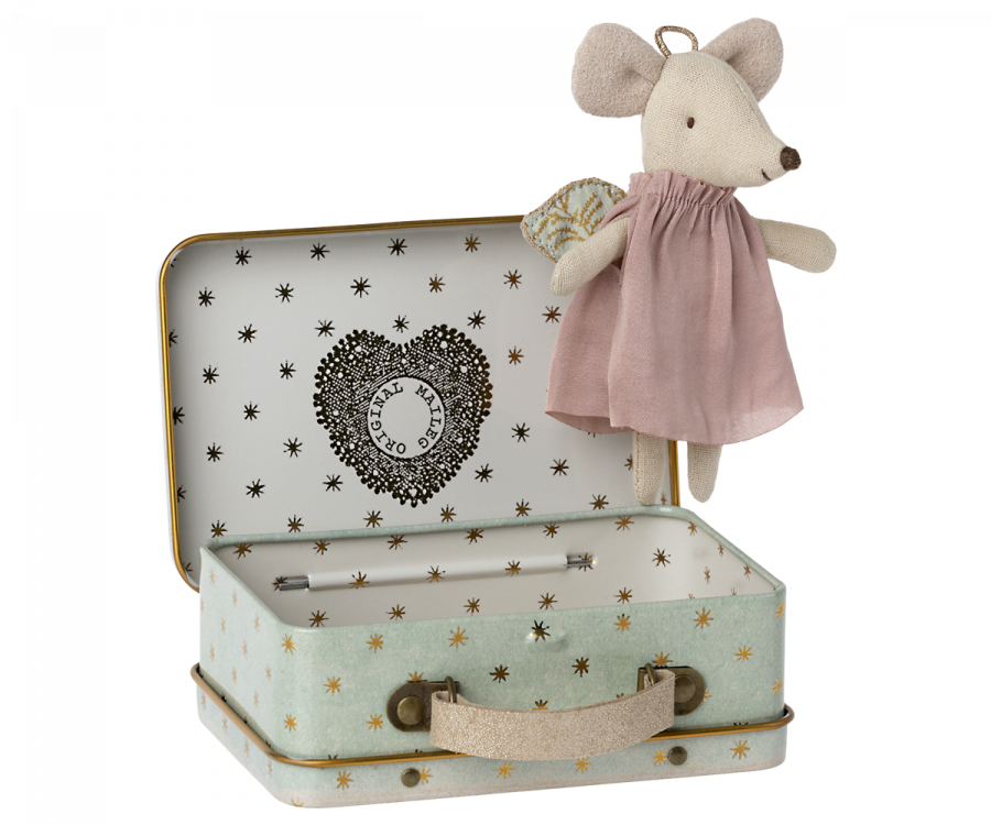 Maileg Angel Mouse In Suitcase - Maileg