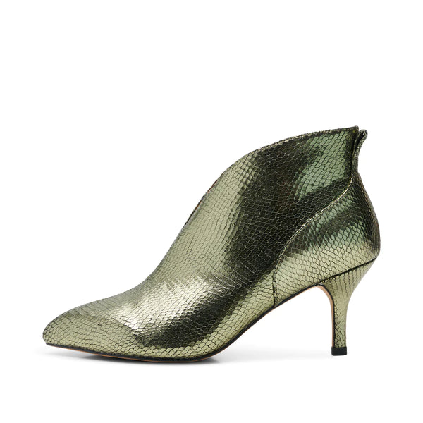 Valentine Heel - Snake Silver Olive