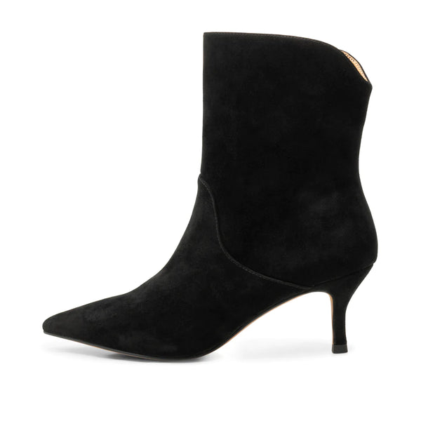 Amia Heel Boots - Black Suede