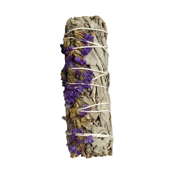 Purple Sinuata And White Sage Smudge Stick 4&quot